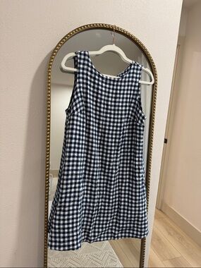Old Navy Navy & White Gingham Sleeveless Mini Shift Dress